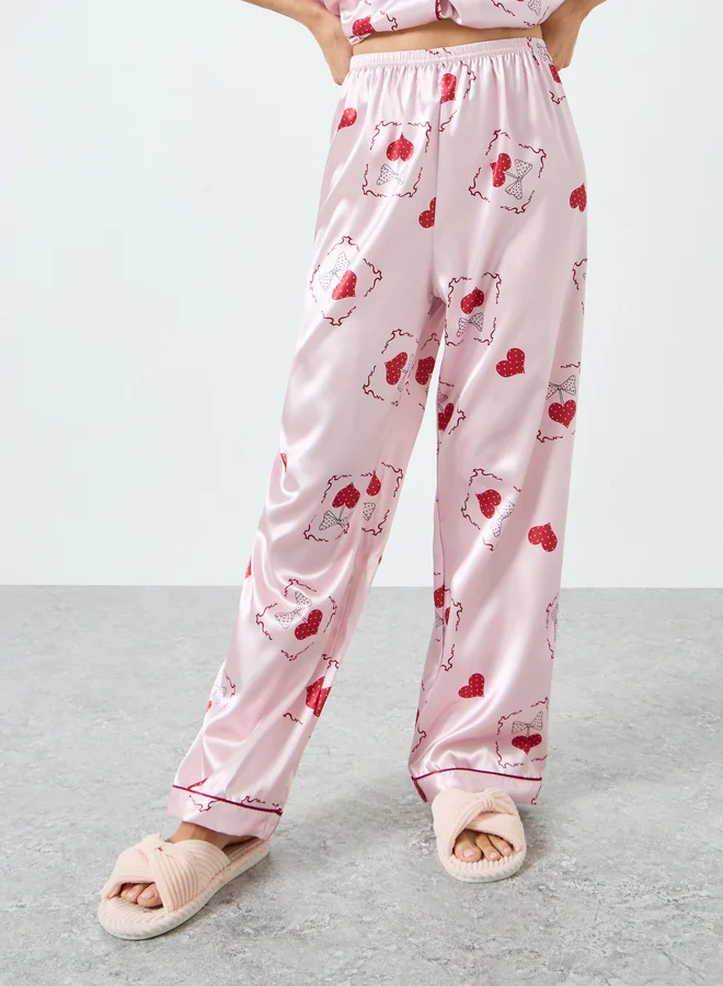 Take Two  Women Graphic Printed Short Sleeve Shirt and Pyjama Set for Women | Best Price UAE